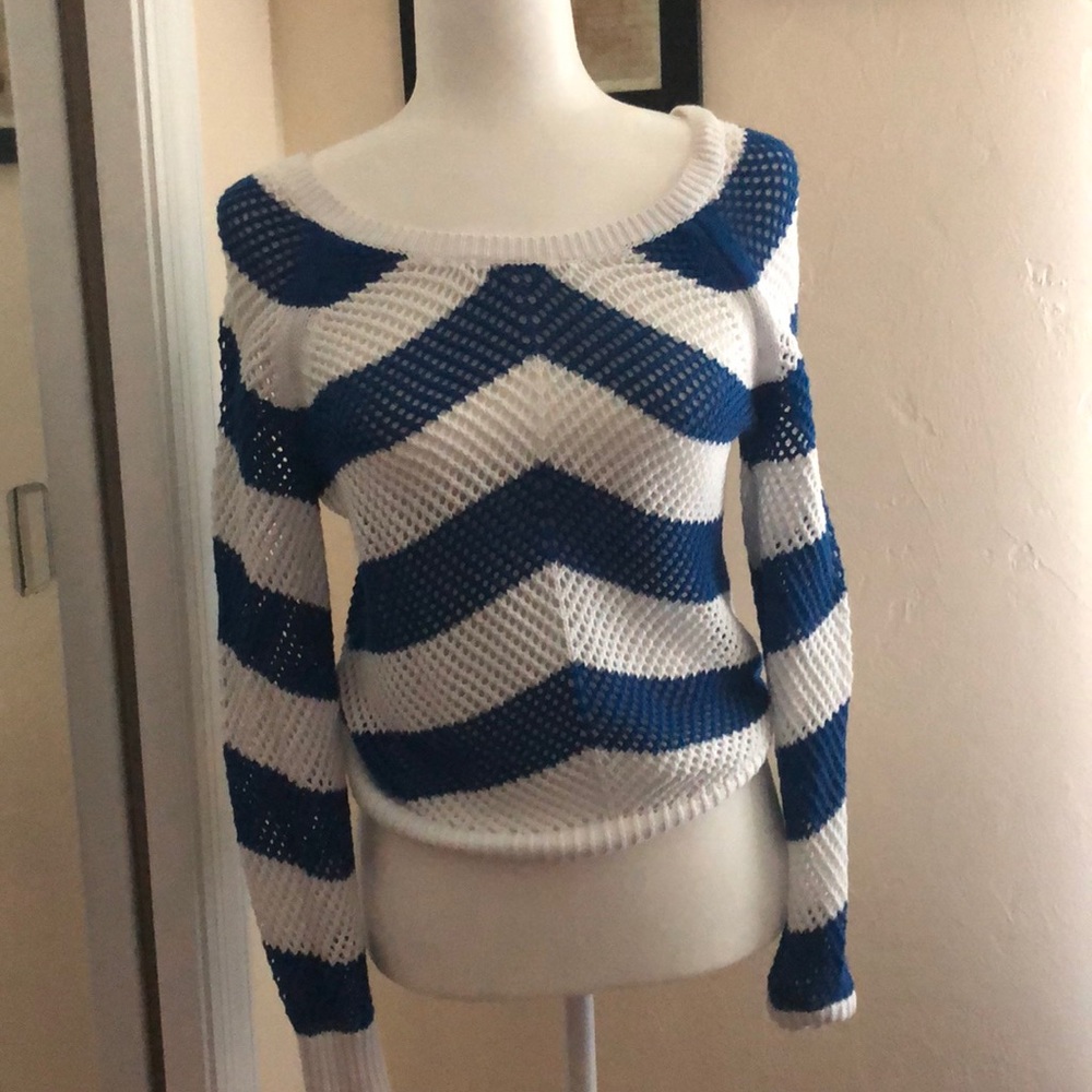 Blue and White Striped Sweater